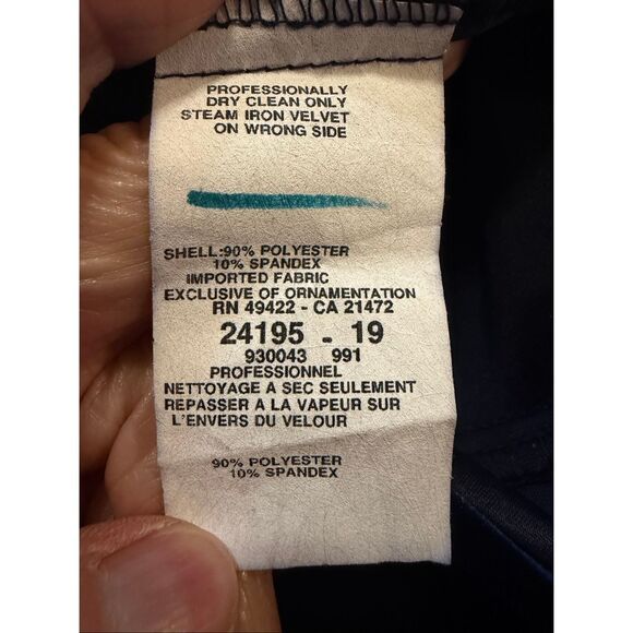 Jessica McClintock Deep Blue Sleeveless Velvet Maxi Dress S14 - Picture 6 of 7